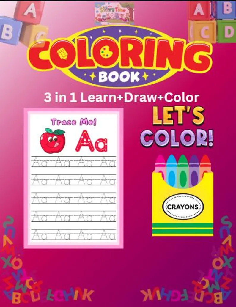 Kids Coloring Book (Learn+Draw+Color)