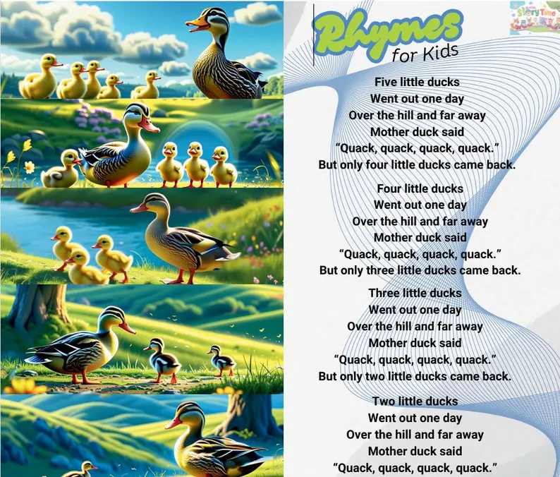 Kids Nursery Rhymes (Spanish) - Duck and Kids Go Out